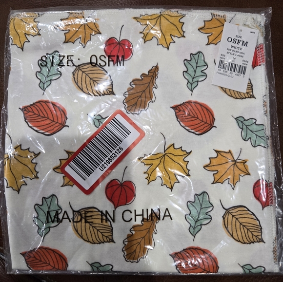 NWT! Pet Hyde & EEK! Boutique Fall Leaf Print  Bandana - Picture 3 of 5